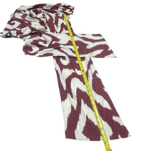 NWT One-Shoulder Top Maroon/White Puff Sleeve Cinch Waist Style Size M - Picture 8 of 9